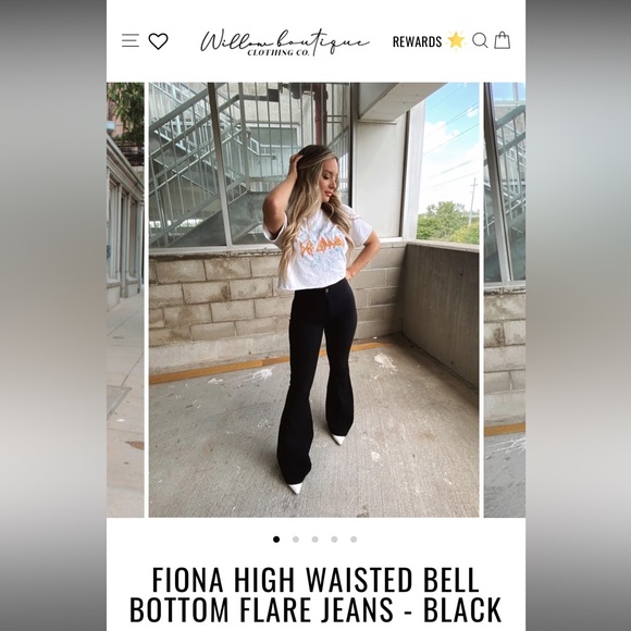 Black Bell Bottom Flare Pants - Picture 1 of 3